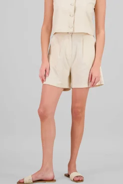 Shasa Solid Pleated Shorts