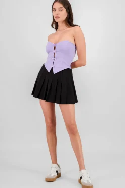 Shasa Solid Pleated Skirt