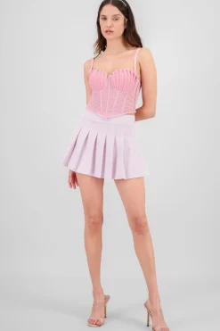 Shasa Solid Pleated Skirt