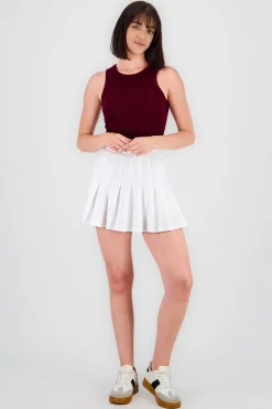 Shasa Solid Pleated Skirt