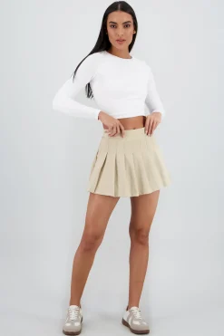 Shasa Solid Pleated Skirt