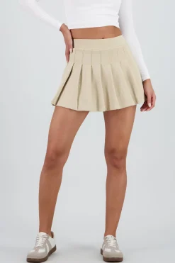 Shasa Solid Pleated Skirt