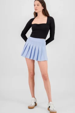Shasa Solid Pleated Skirt