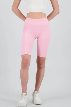 Shasa Solid Ribbed Biker Shorts
