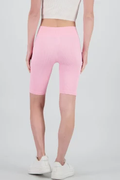 Shasa Solid Ribbed Biker Shorts