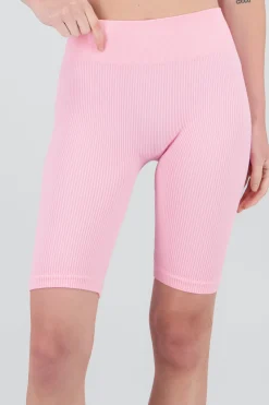 Shasa Solid Ribbed Biker Shorts