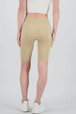 Shasa Solid Ribbed Biker Shorts