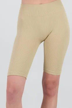 Shasa Solid Ribbed Biker Shorts