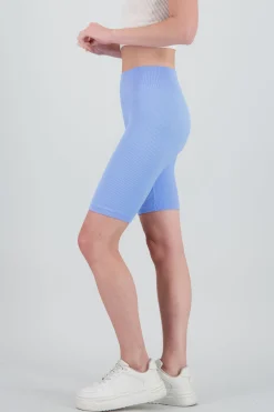 Shasa Solid Ribbed Biker Shorts