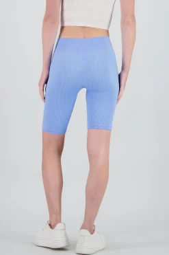 Shasa Solid Ribbed Biker Shorts