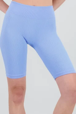 Shasa Solid Ribbed Biker Shorts