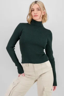 Shasa Solid Ribbed High Neck Sweater
