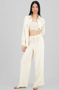 Shasa Solid Ribbed Pants