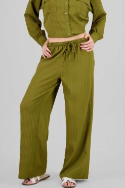 Shasa Solid Ribbed Pants