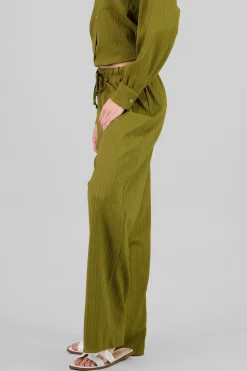Shasa Solid Ribbed Pants
