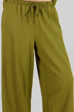 Shasa Solid Ribbed Pants