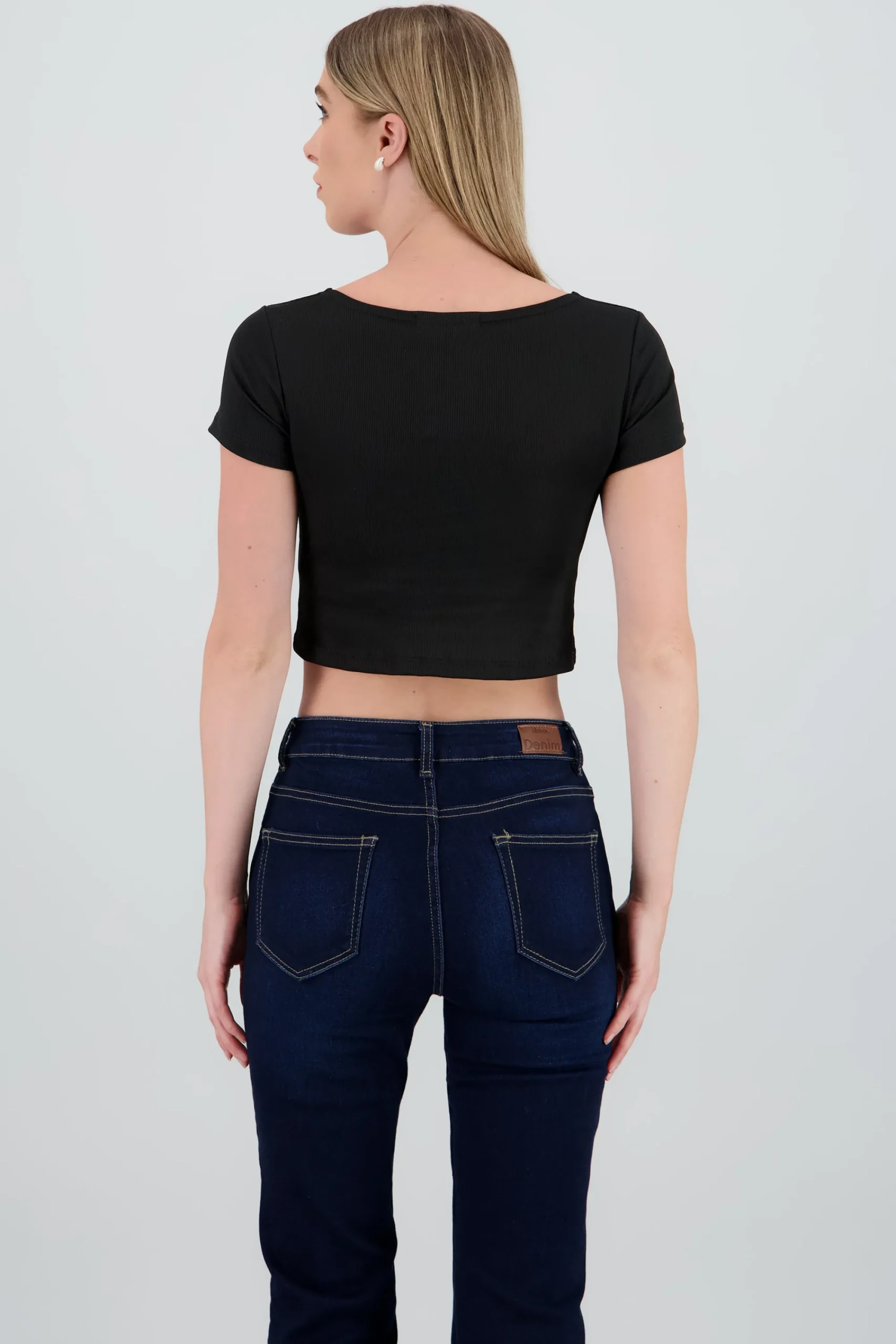 Shasa Solid Ribbed Square Neck Tank Top