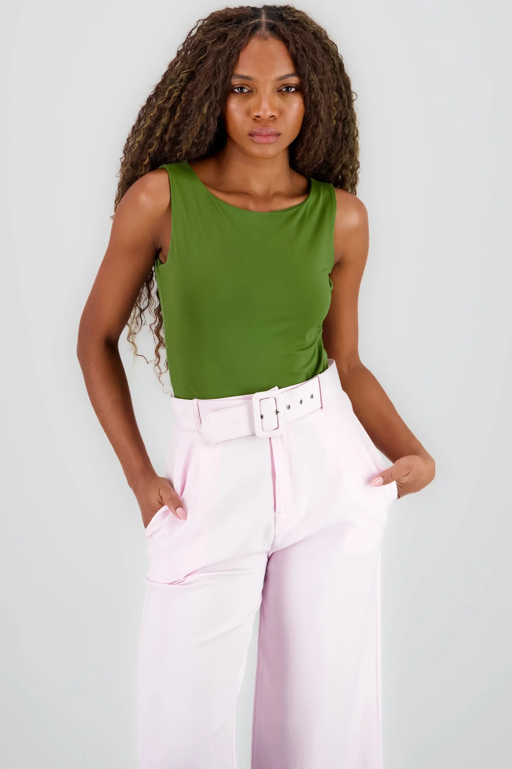 Shasa Solid Round Neck Bodysuit