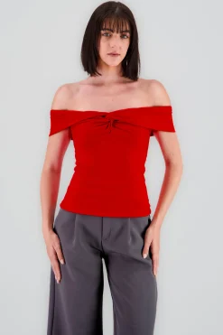 Shasa Solid Ruched Top