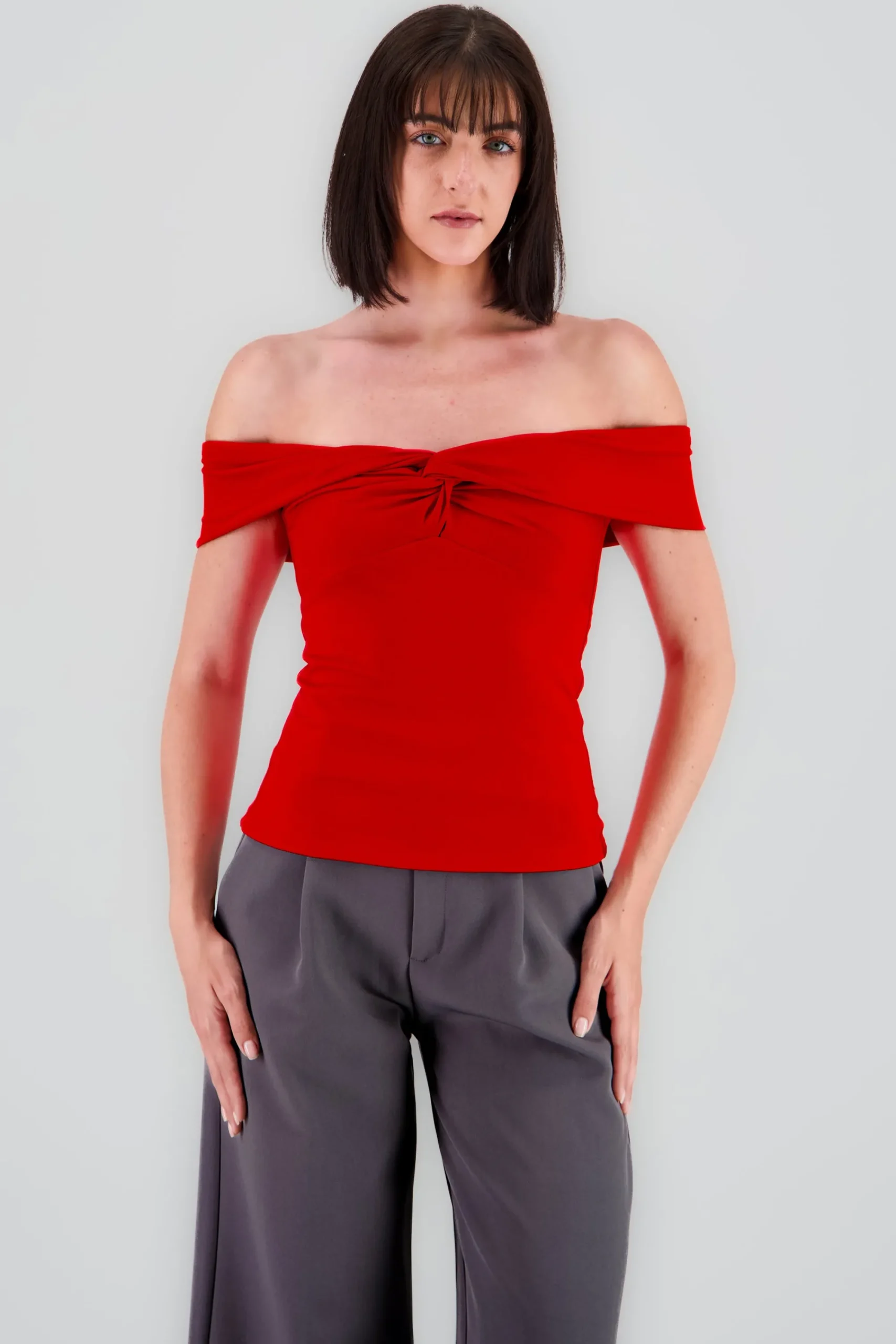 Shasa Solid Ruched Top
