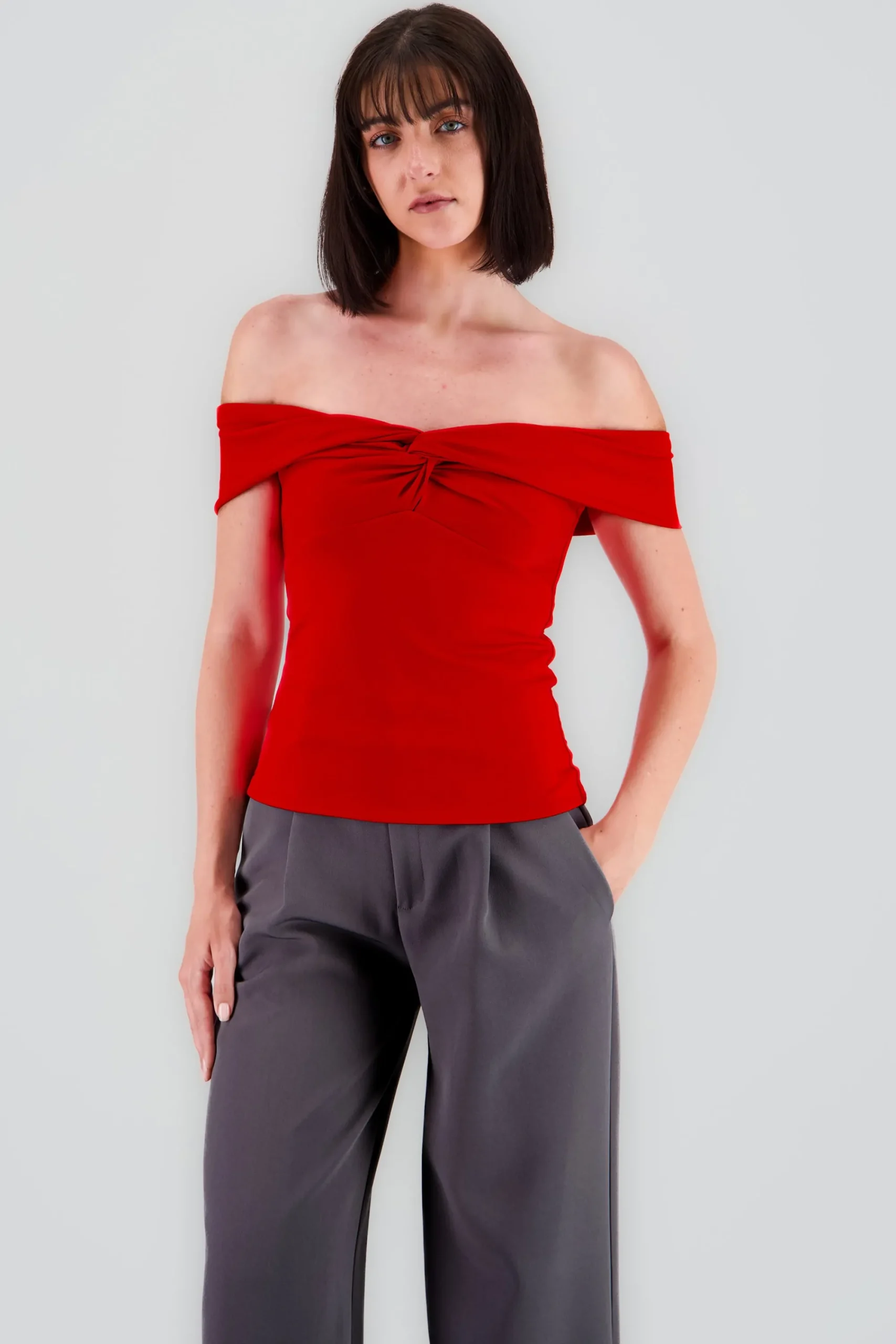Shasa Solid Ruched Top