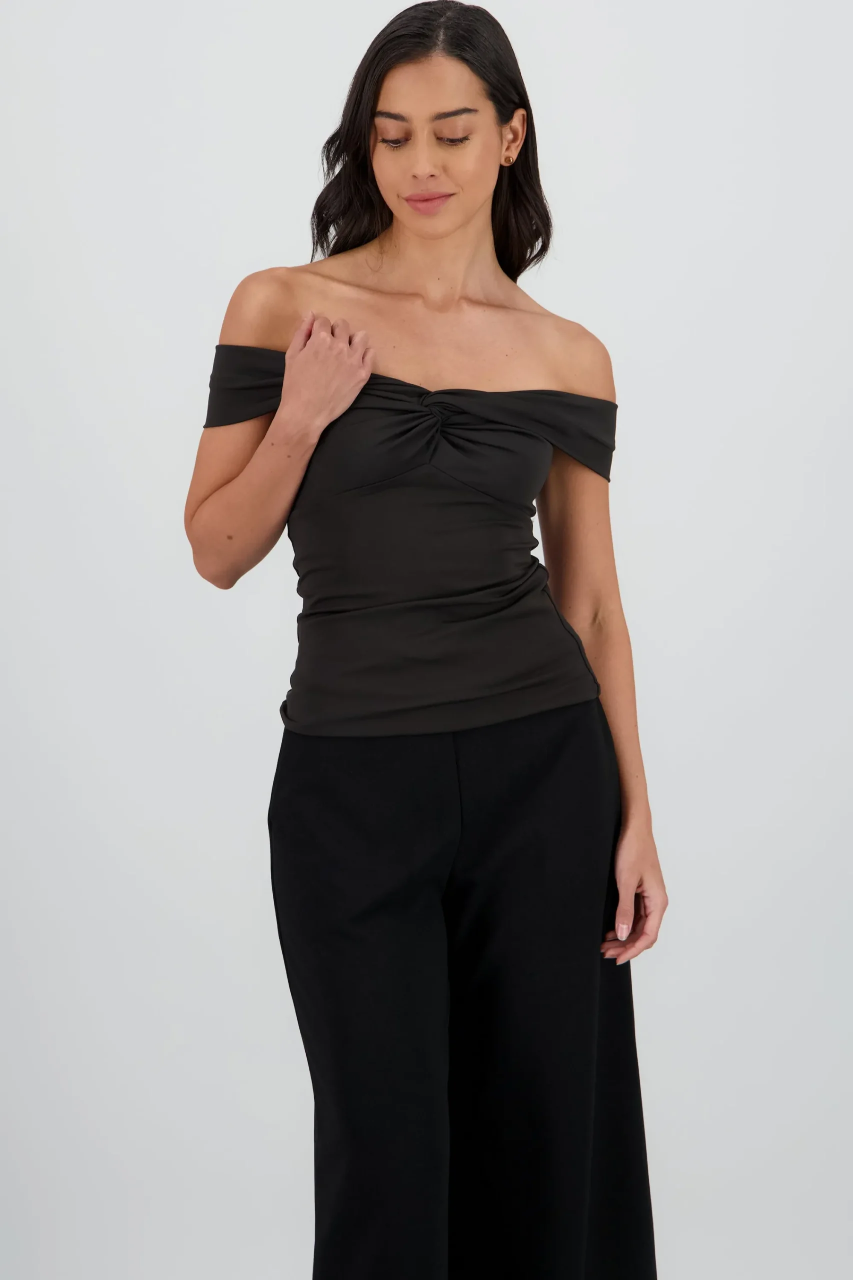 Shasa Solid Ruched Top