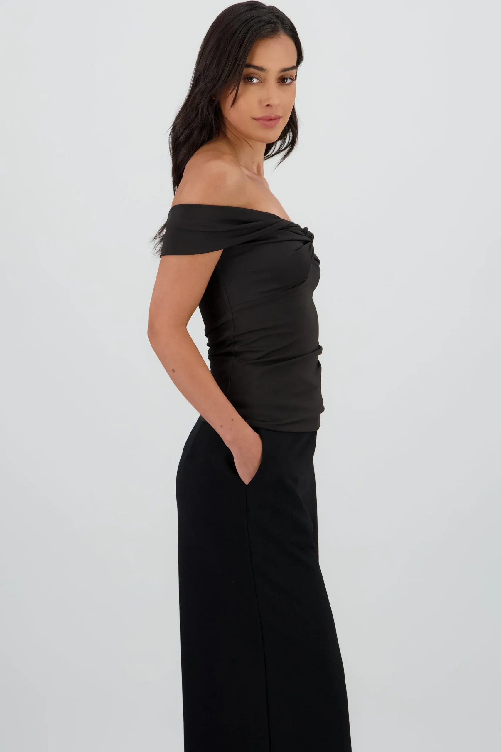 Shasa Solid Ruched Top