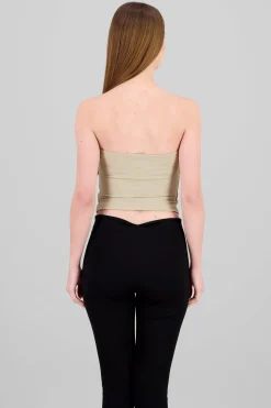 Shasa Solid Ruched Tube Top