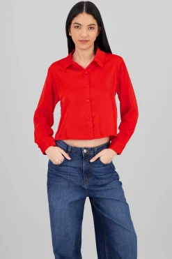 Shasa Solid Satin Long Sleeve Shirt