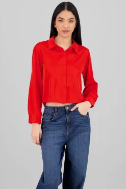 Shasa Solid Satin Long Sleeve Shirt