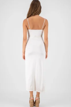 Shasa Solid Satin Maxi Dress