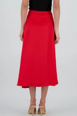 Shasa Solid Satin Maxi Skirt