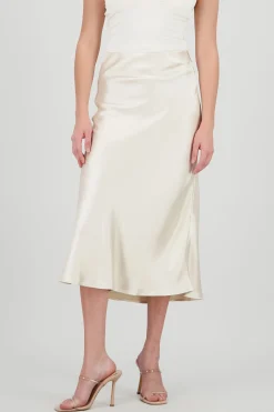 Shasa Solid Satin Skirt