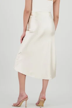Shasa Solid Satin Skirt