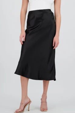 Shasa Solid Satin Skirt