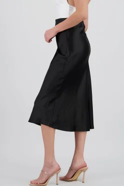 Shasa Solid Satin Skirt