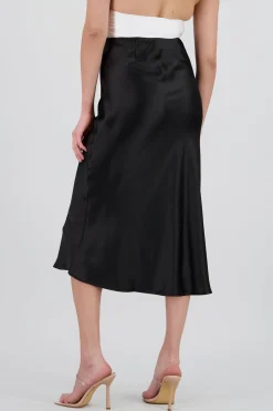 Shasa Solid Satin Skirt