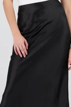 Shasa Solid Satin Skirt