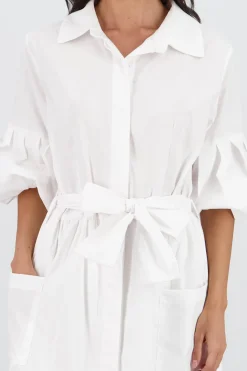 Shasa Solid Shirt Style Maxi Dress