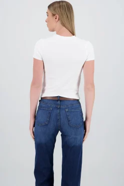 Shasa Solid Short Sleeve Round Neck Top