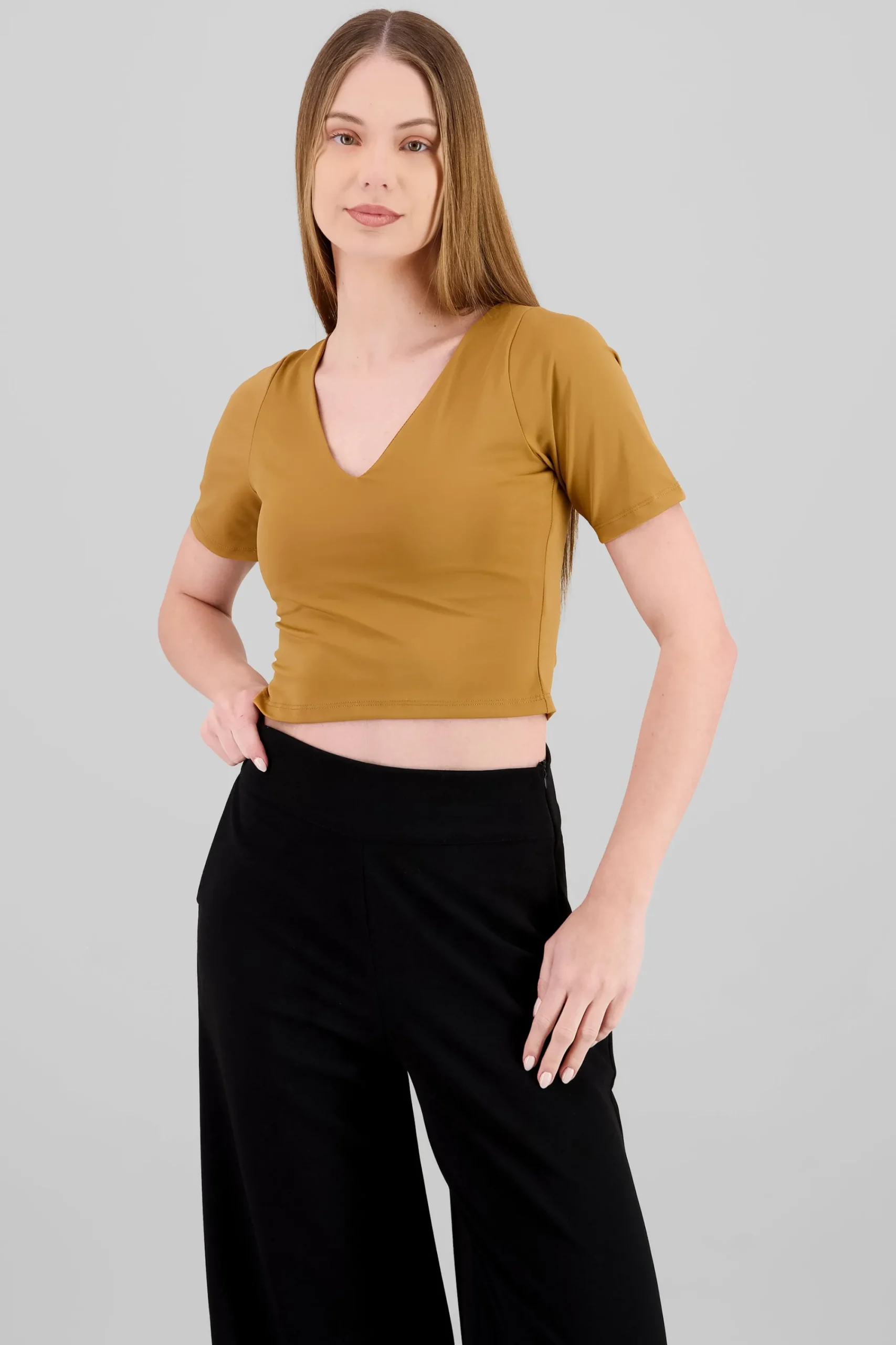 Shasa Solid Short Sleeve Top