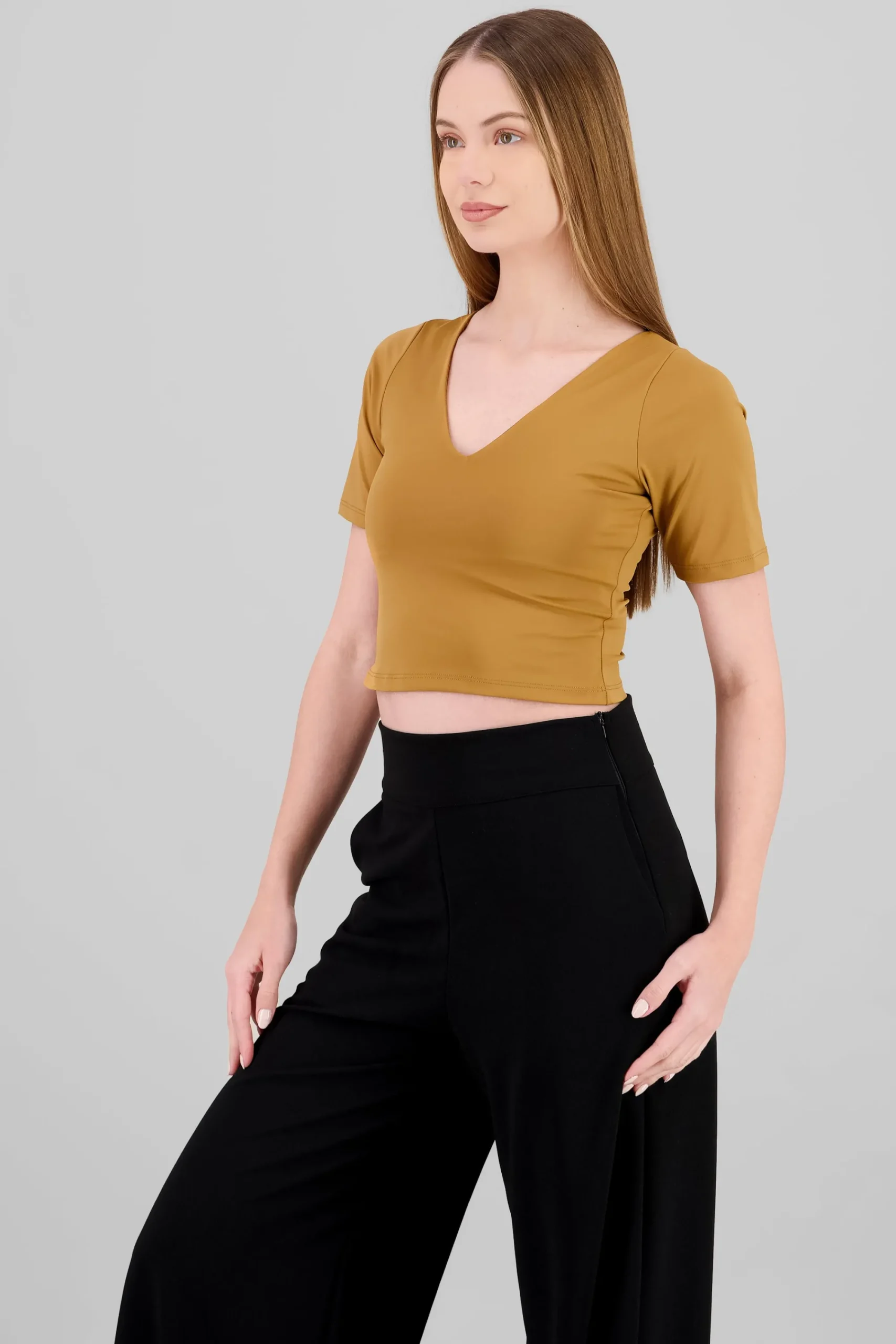 Shasa Solid Short Sleeve Top