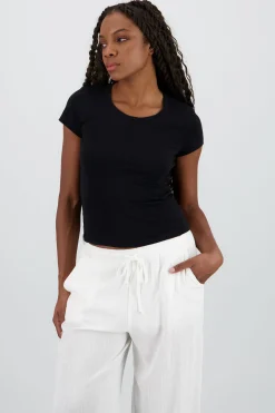Shasa Solid Short Sleeve Top