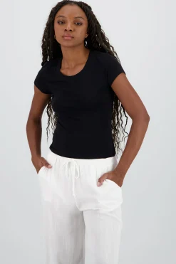 Shasa Solid Short Sleeve Top