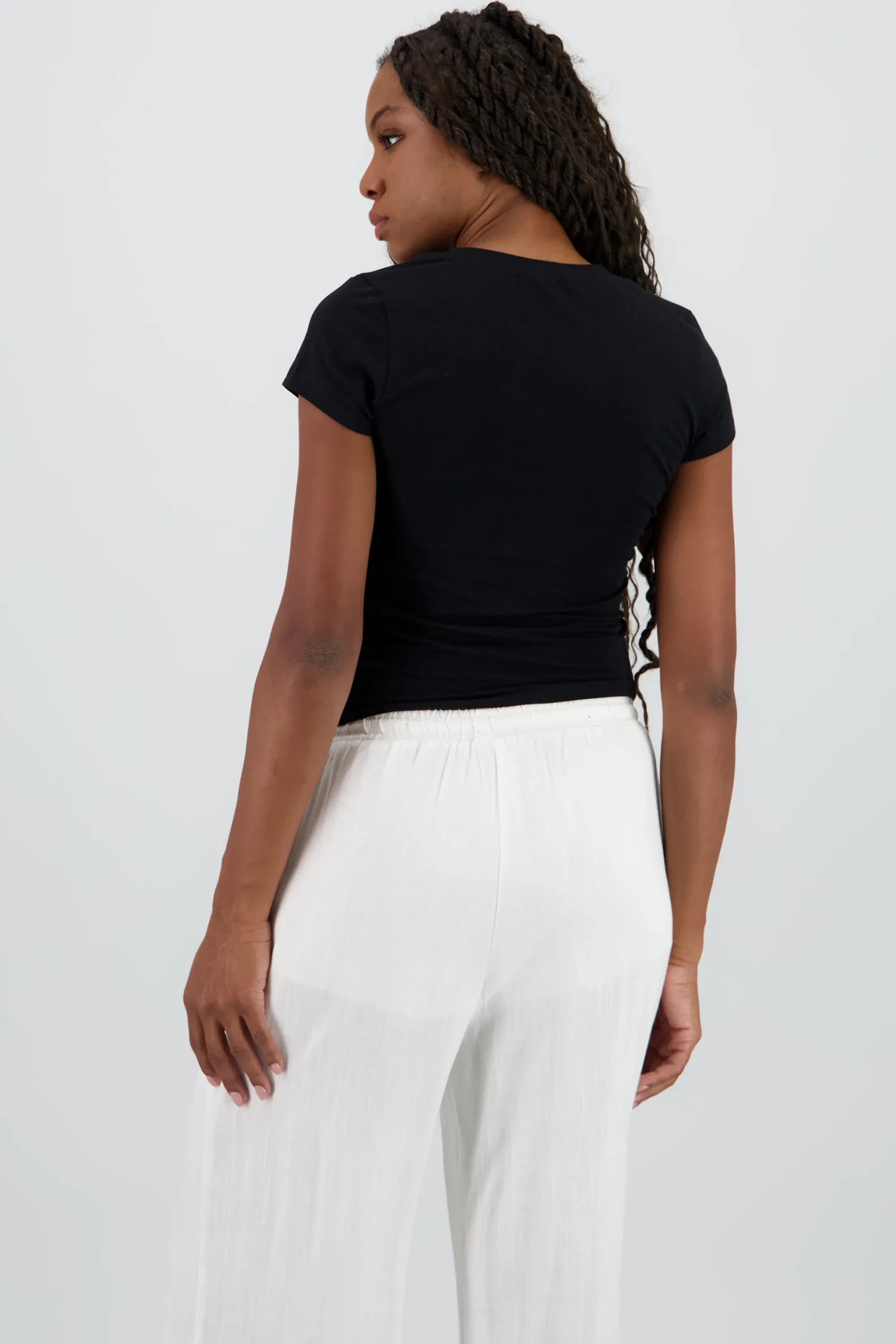 Shasa Solid Short Sleeve Top