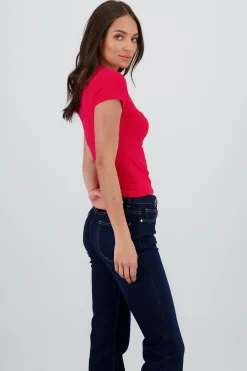 Shasa Solid Short Sleeve Top