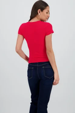 Shasa Solid Short Sleeve Top