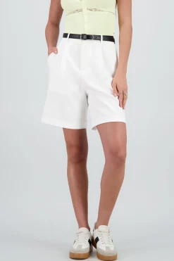 Shasa Solid Shorts with Belt Detail