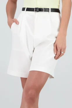 Shasa Solid Shorts with Belt Detail