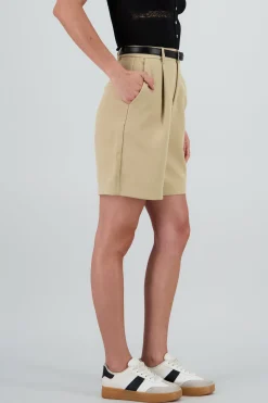 Shasa Solid Shorts with Belt Detail
